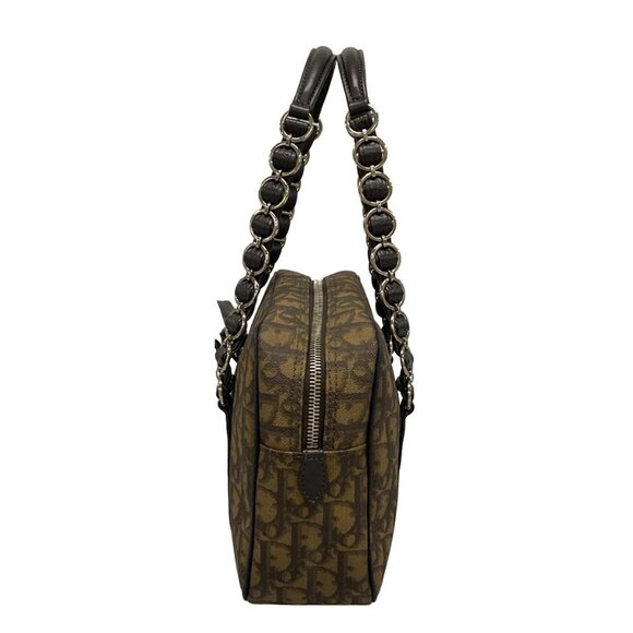 Auth DIOR/ChristianDior Trotter,Romantic - Dark Brown Brown PVC Leather Handbag - Picture 5 of 16